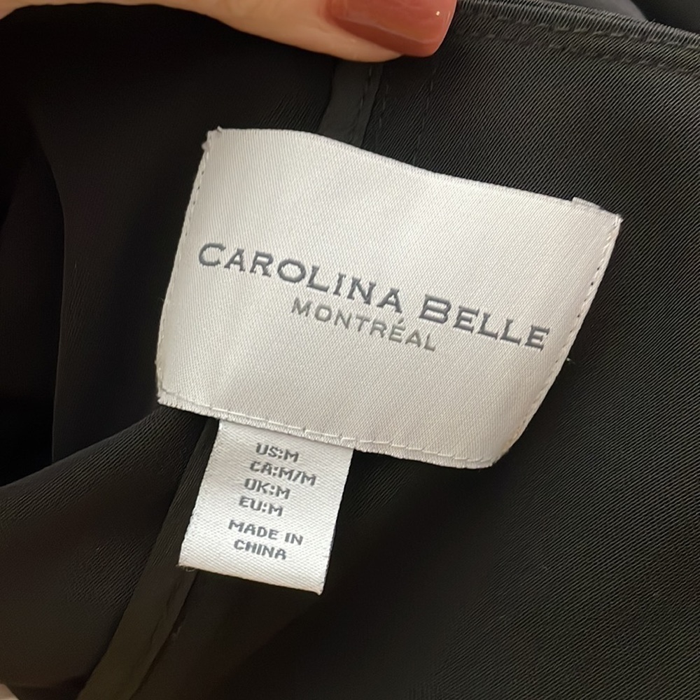 Carolina Belle Montreal sz medium black jacket tie waist blazer - Picture 5 of 7